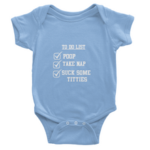 Classic Baby Short Sleeve  To-do Onesies White Lettering