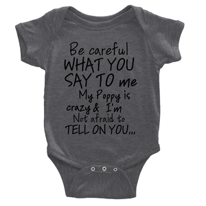 Classic Baby Short Sleeve Poppy Onesies- black Lettering