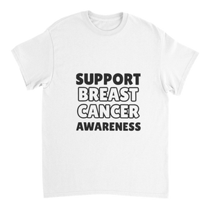 Support Breast Cancer Heavyweight Unisex Crewneck T-shirt