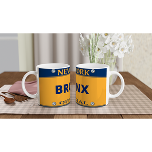 New York Plate White 11oz Ceramic Mug-Bronx