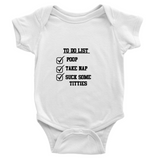 Classic Baby Short Sleeve To-do Onesies Black Lettering