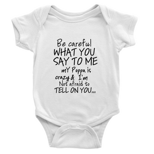 Poppa Onesie Black letteing