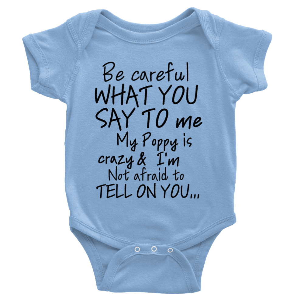 Classic Baby Short Sleeve Poppy Onesies- black Lettering