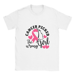 Cancer Picked the Wrong One Classic Unisex Crewneck T-shirt