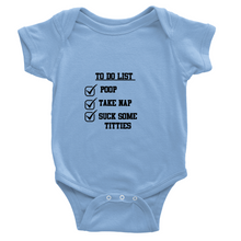 Classic Baby Short Sleeve To-do Onesies Black Lettering