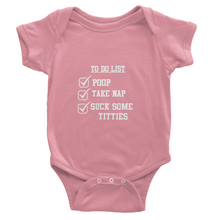 Classic Baby Short Sleeve  To-do Onesies White Lettering