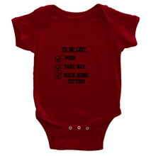 Classic Baby Short Sleeve To-do Onesies Black Lettering
