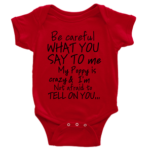 Classic Baby Short Sleeve Poppy Onesies- black Lettering