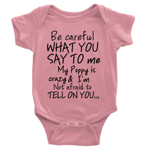 Classic Baby Short Sleeve Poppy Onesies- black Lettering