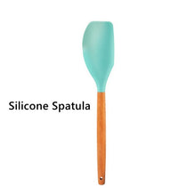 Food Grade Silicone Kitchenware Household Wooden Beech Handle Cooking Utensils Baking Tools