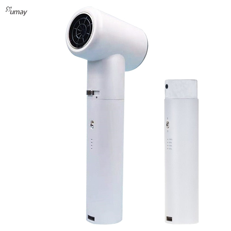 Rechargeable Wireless Hair Dryer with Double Battery Travel Outdoor Sun Bath Swimming Helper