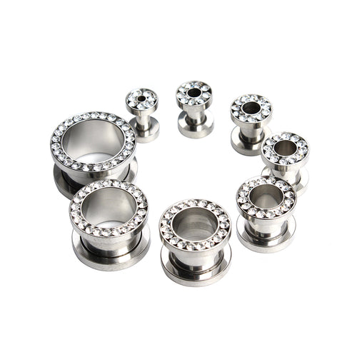 Stainless Steel Screw Ear Plug Flesh Tunnels