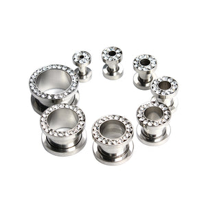 Stainless Steel Screw Ear Plug Flesh Tunnels