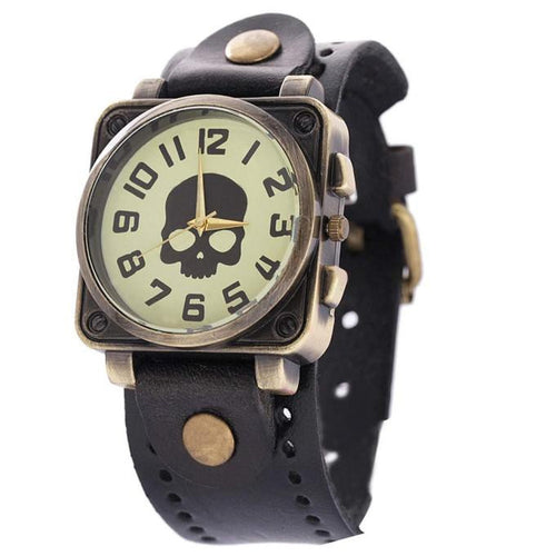 SKULL LOOK...!!!! Watches Vintage Quartz Analog Punk Watch