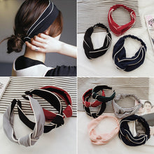 Women's Satin elastic cross headband