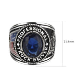 Trucker Ring in Synthetic Montana Glass Blue