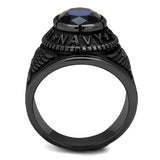 Black Steel Navy Ring